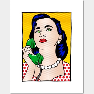 The Phone Call - Retro Woman Posters and Art